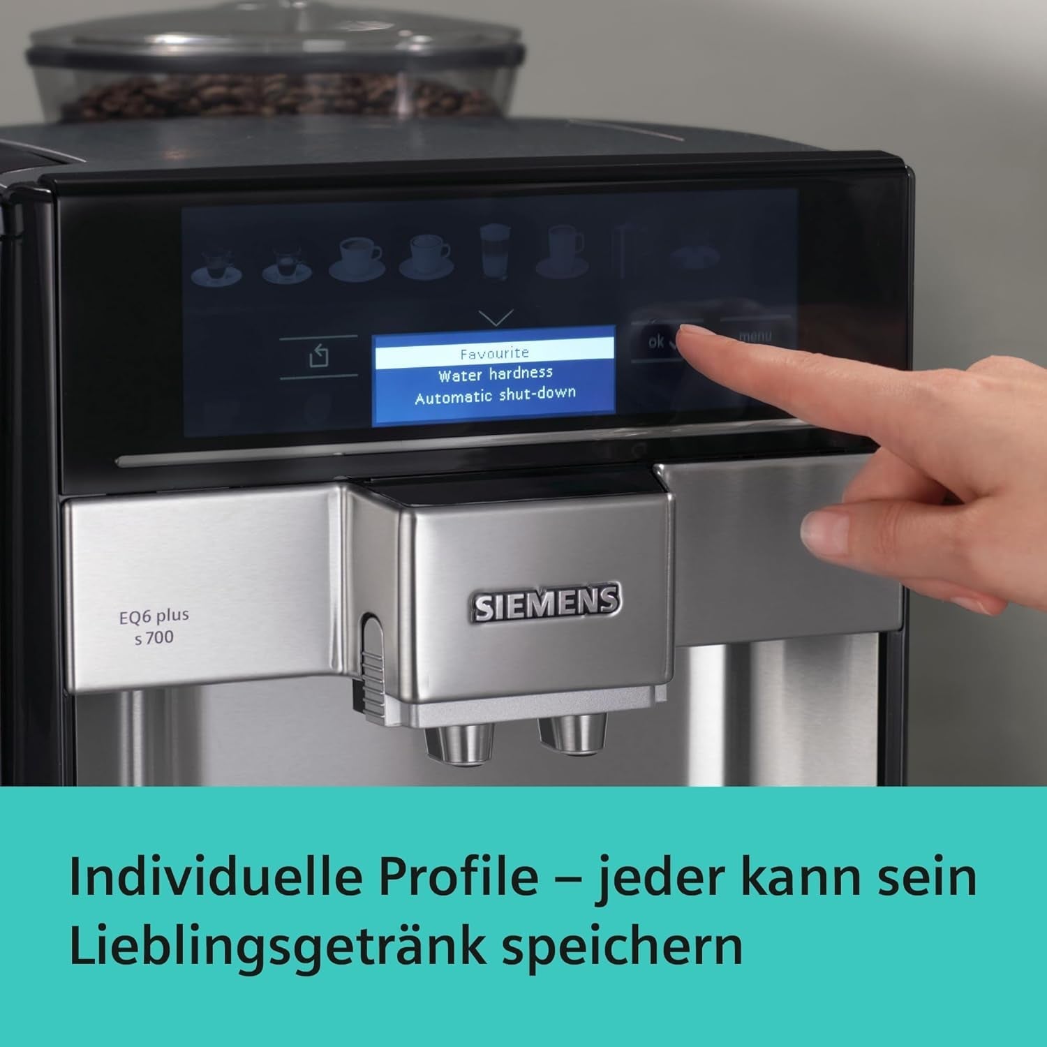 Automatický espresso kávovar Siemens EQ.6 plus s700 TE657503DE, na mnoho kávových specialit, napěňovač mléka, keramický mlýnek, dvojitá funkce kávy, proti vodnímu kameni, automatické čištění párou, 1500 W, nerez