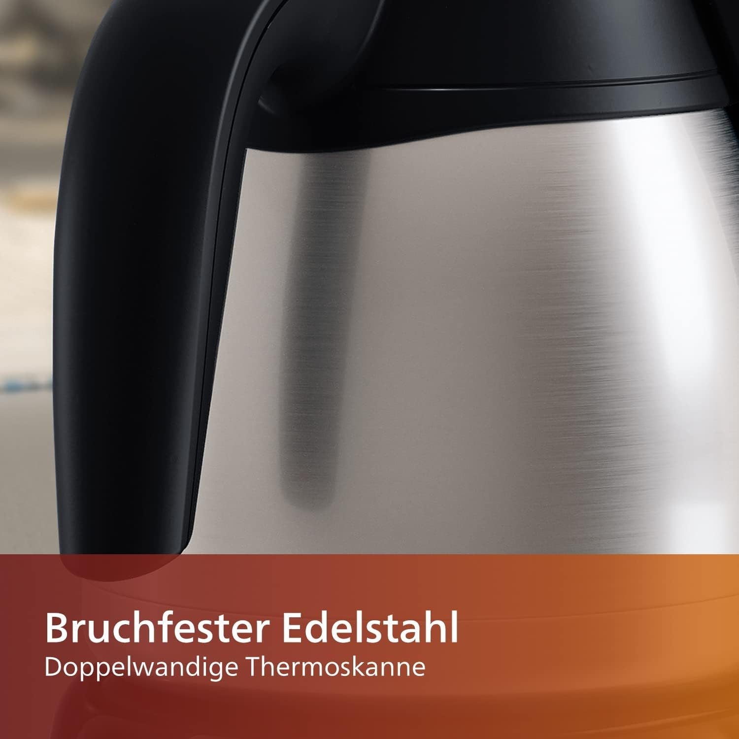 Espresso kávovar PHILIPS Café Gaia s filtrem – nerezová termoska, systém proti odkapávání, intenzivní aroma, automatické vypnutí, 1300 ml, černá (HD7546/20)