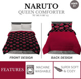 Franco Naruto Anime vzor Akatsuki Měkké povlečení z mikrovlákna Peřina Queen, (oficiální produkt Naruto) Peřiny a přikrývky Naty Shop