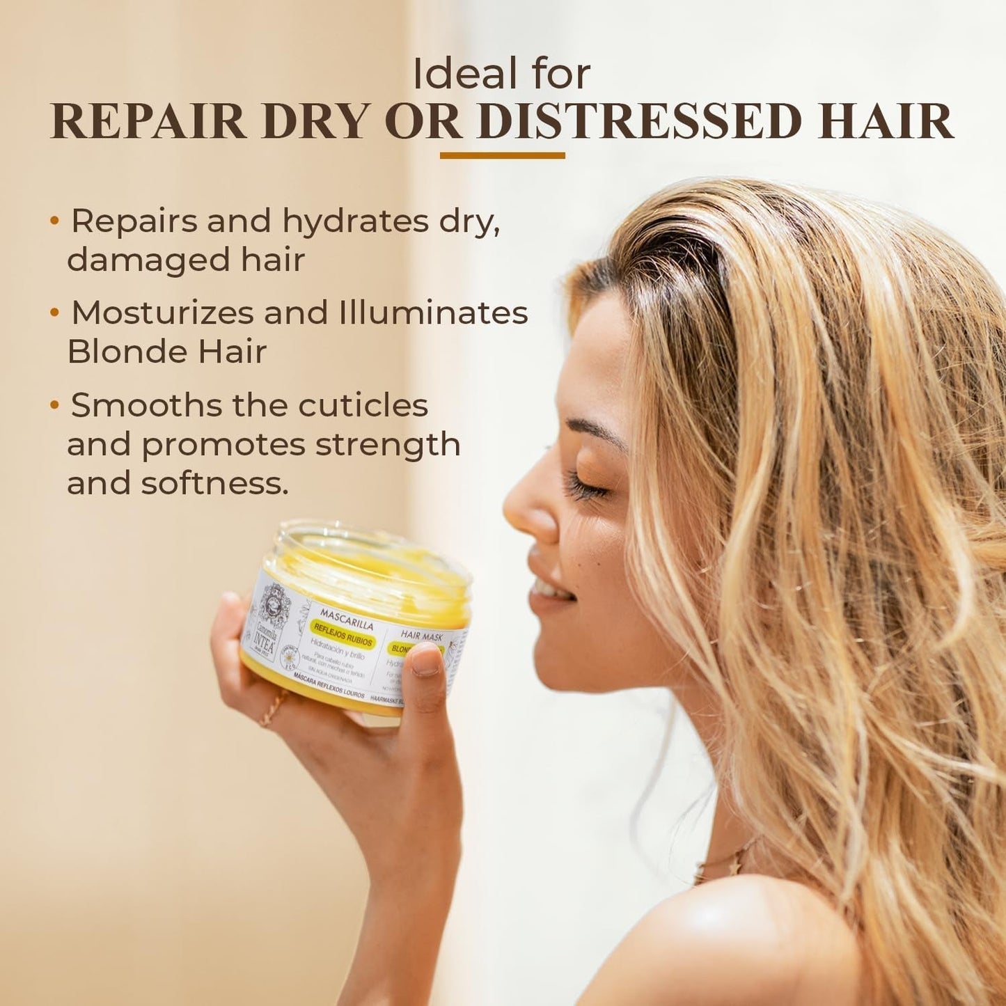 Intea Chamomile - Blonde Reflections Hair Mask - Hydratuje a vyživuje blond vlasy - 250 ML Naty Shop Hair Mask