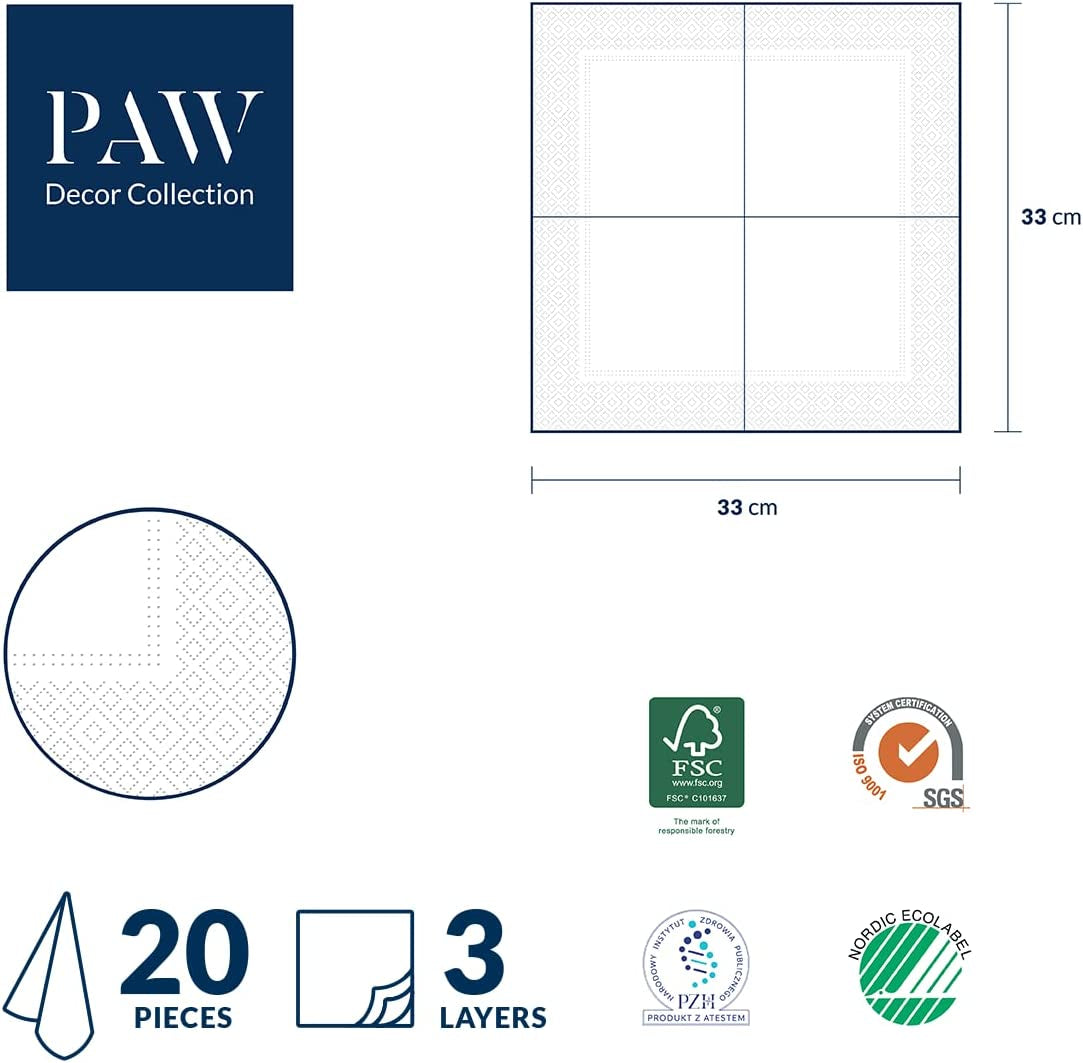 PAW - 3vrstvé ubrousky (33 X 33 cm) I 20 kusů I Ideální na narozeniny, večírky, rande I Podzimní dekorace na stůl I Barevné papírové ubrousky - Slunečnicové žluté lístky I Tančící slunečnice