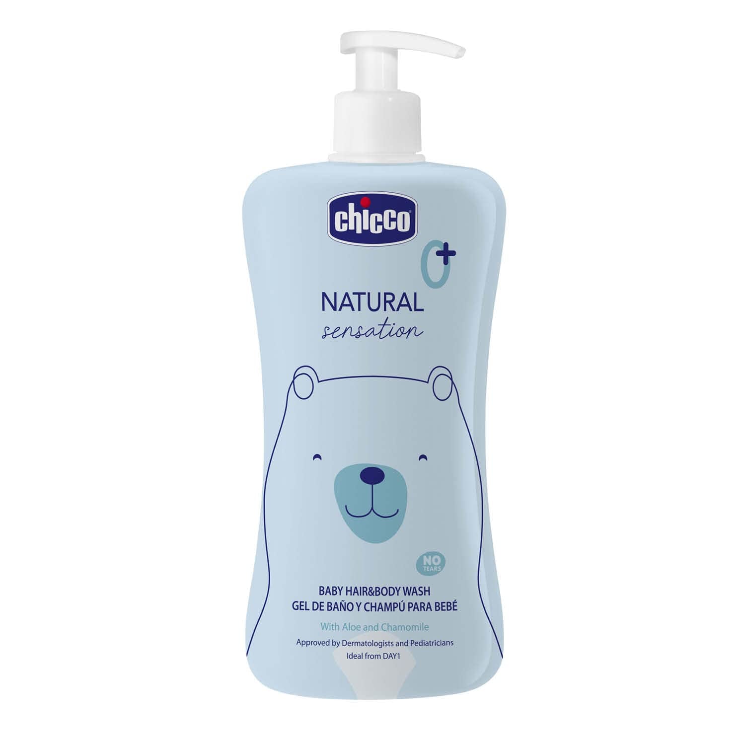 CHICCO NATURAL SENSATION - ŠAMPON A KOUPEL PRO DĚTI - BEZ NÁPOJE, 200 ML Děti - Koupel a péče o pleť Naty Shop 500 ml (1 balení)