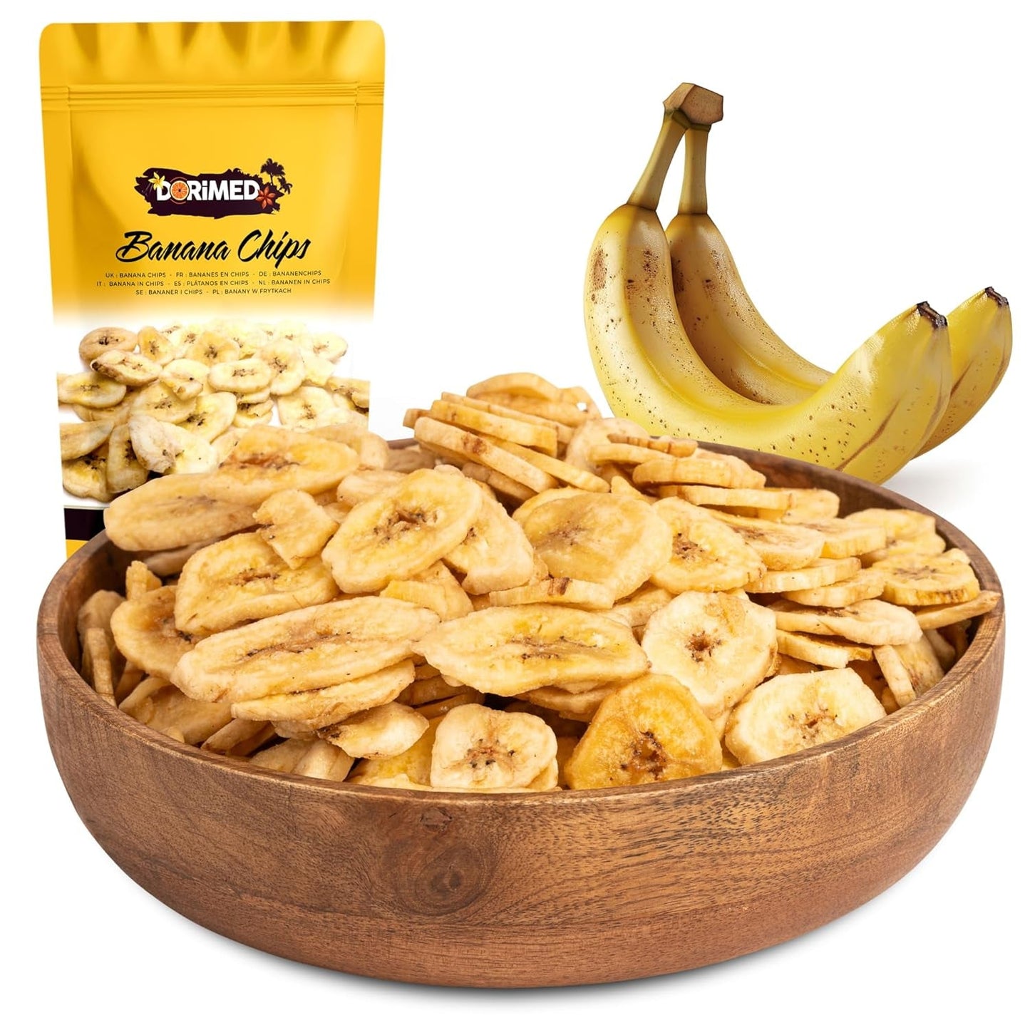 Banánové lupínky 1 kg | Křupavé plátky banánových lupínků se sušeným ovocem | zdravá svačina s lahodnou chutí | Dehydratované produkty Naty Shop Výchozí název