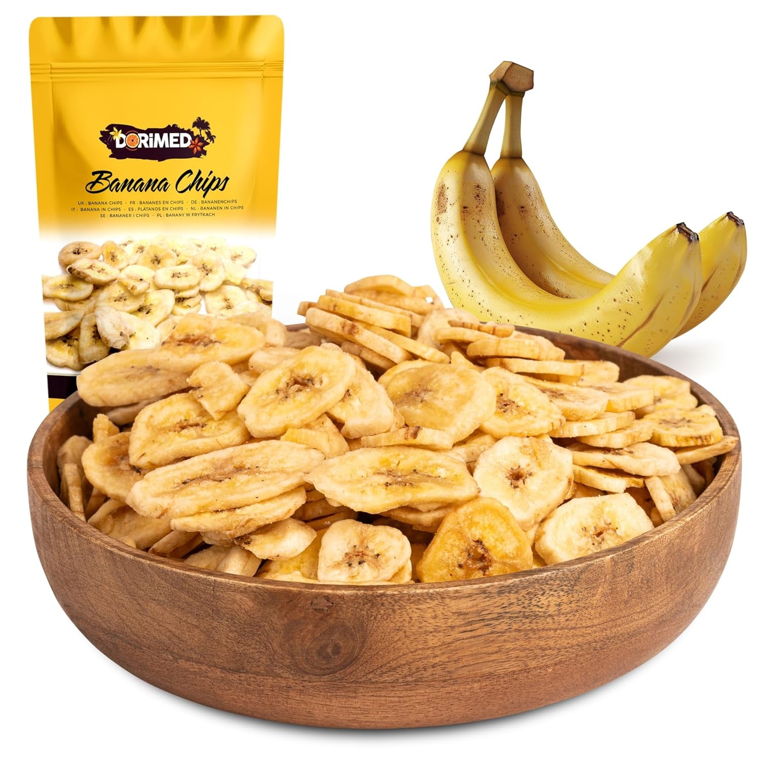 Banánové lupínky 1 kg | Křupavé plátky banánových lupínků se sušeným ovocem | zdravá svačina s lahodnou chutí | Dehydratované produkty Naty Shop Výchozí název