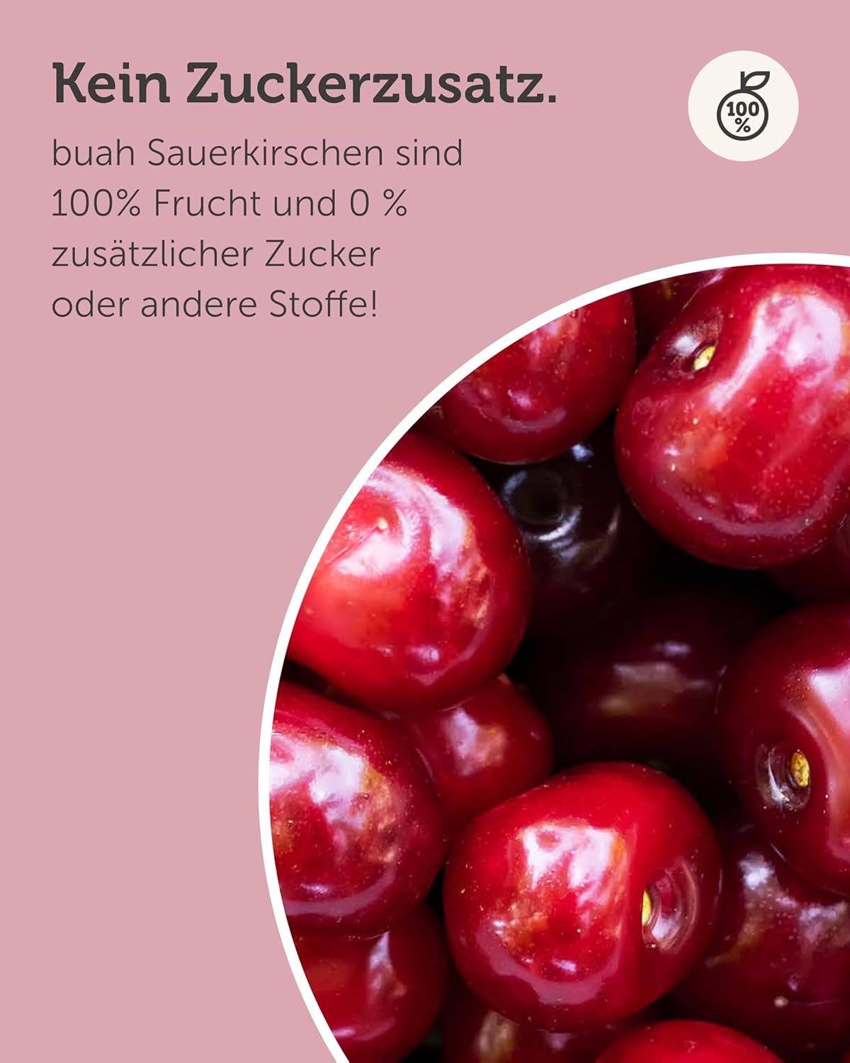 Mrazem sušené hořké třešně BUAH® | Celé hořké třešně jako svačina nebo do müsli | Ideální náhrada za cukroví | Vegan a bez přidaného cukru | 135 g dehydratovaných produktů Naty Shop