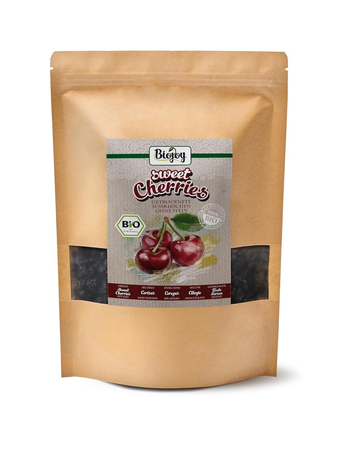 Biojoy sušené třešně (500 g), vypeckované a bezsirné Naty Shop dehydratované produkty 1 kg (1 balení)