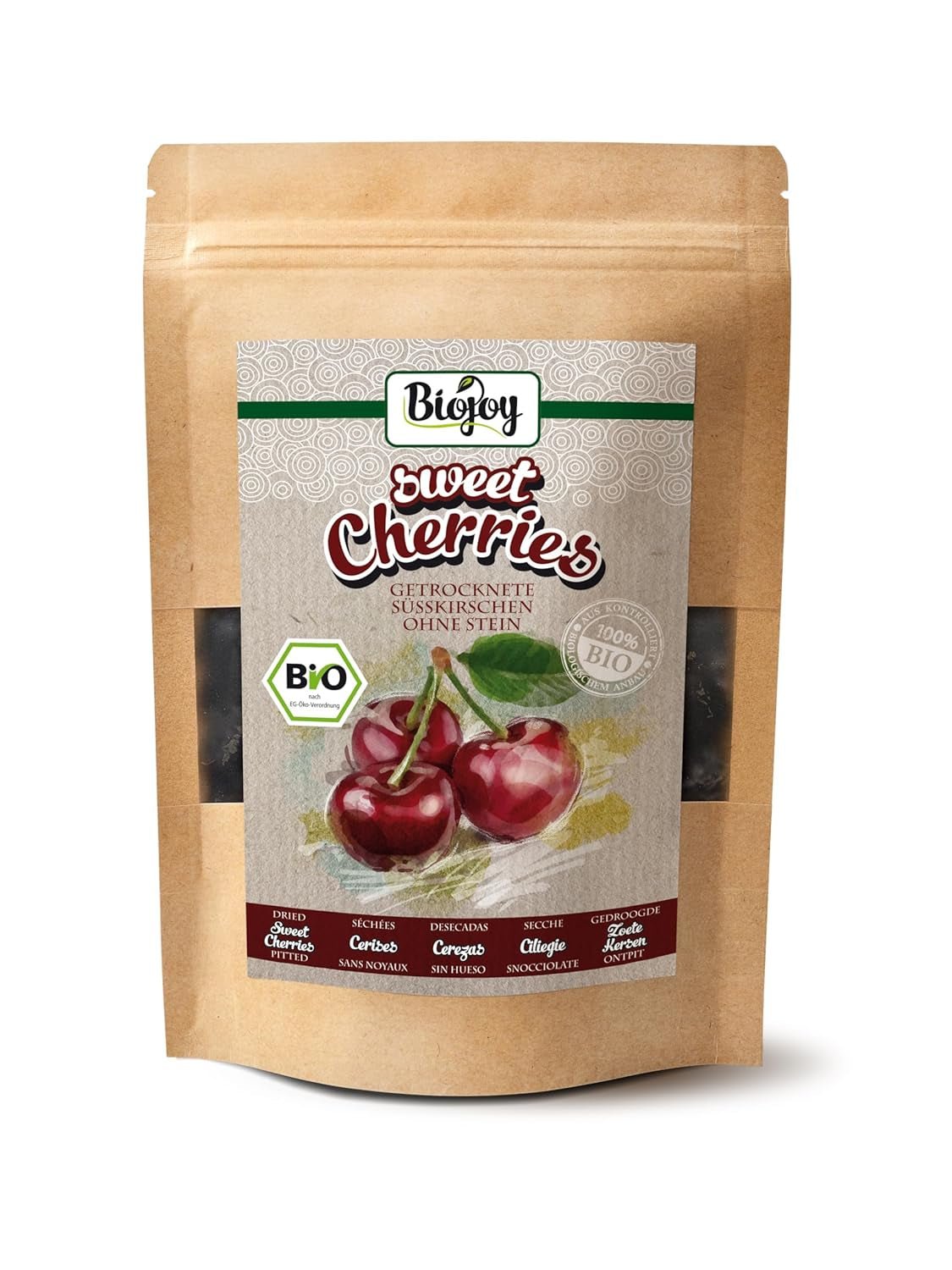 Biojoy bio sušené třešně (500 g), vypeckované a bez síry Naty Shop dehydratované produkty 250 g