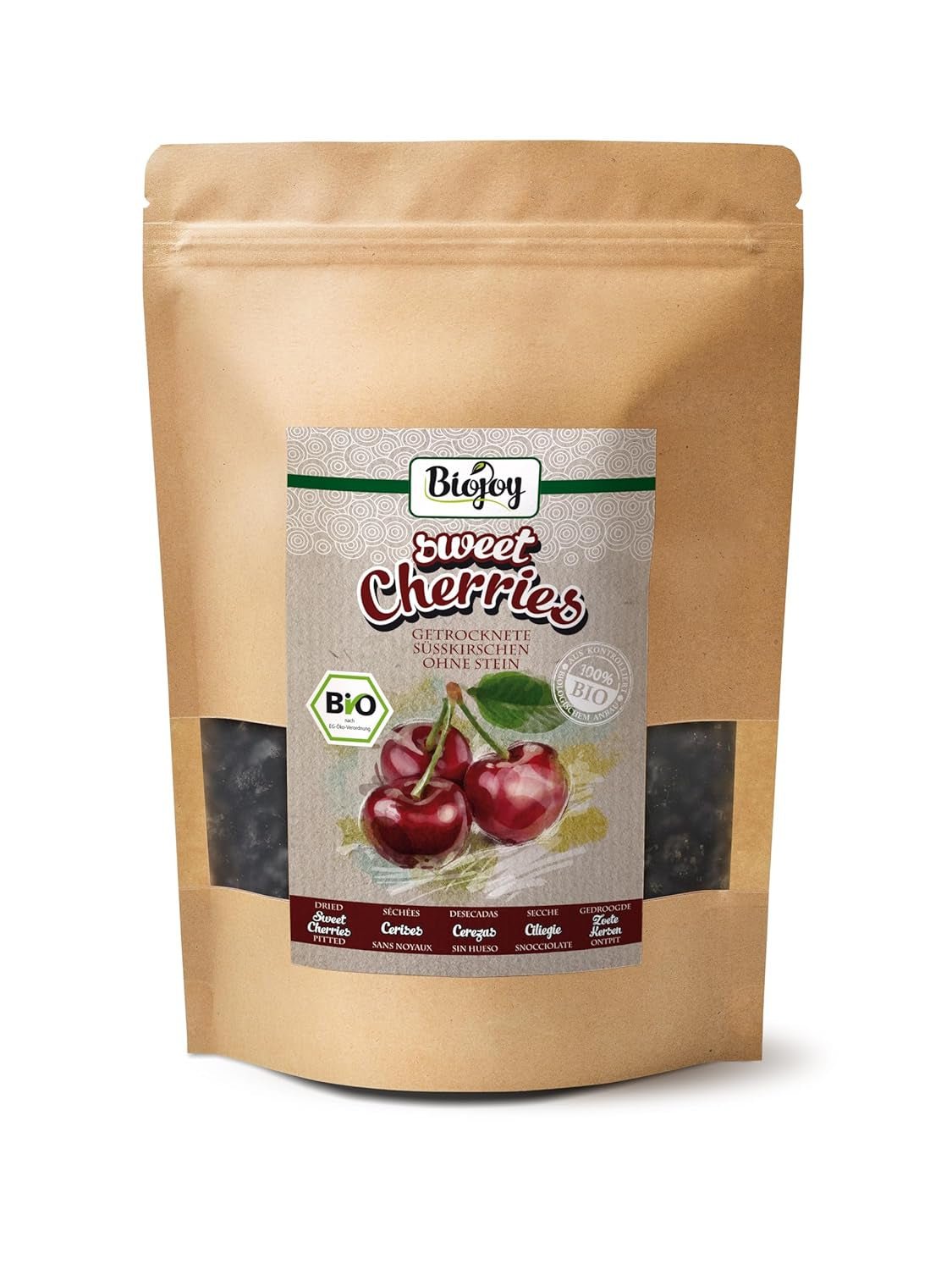 Biojoy bio sušené třešně (500 g), vypeckované a bezsirné Naty Shop dehydratované produkty 500 G (1 balení)