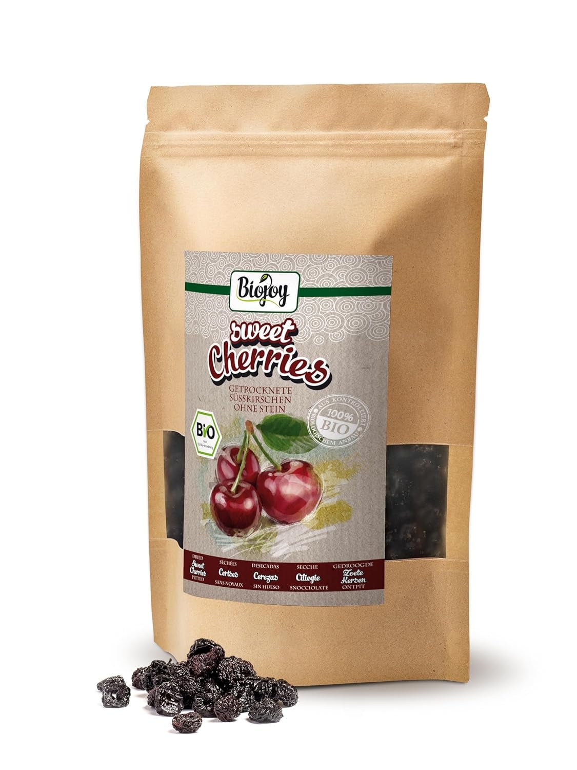 Biojoy sušené třešně (500 g), vypeckované a bez síry Sušené produkty Naty Shop