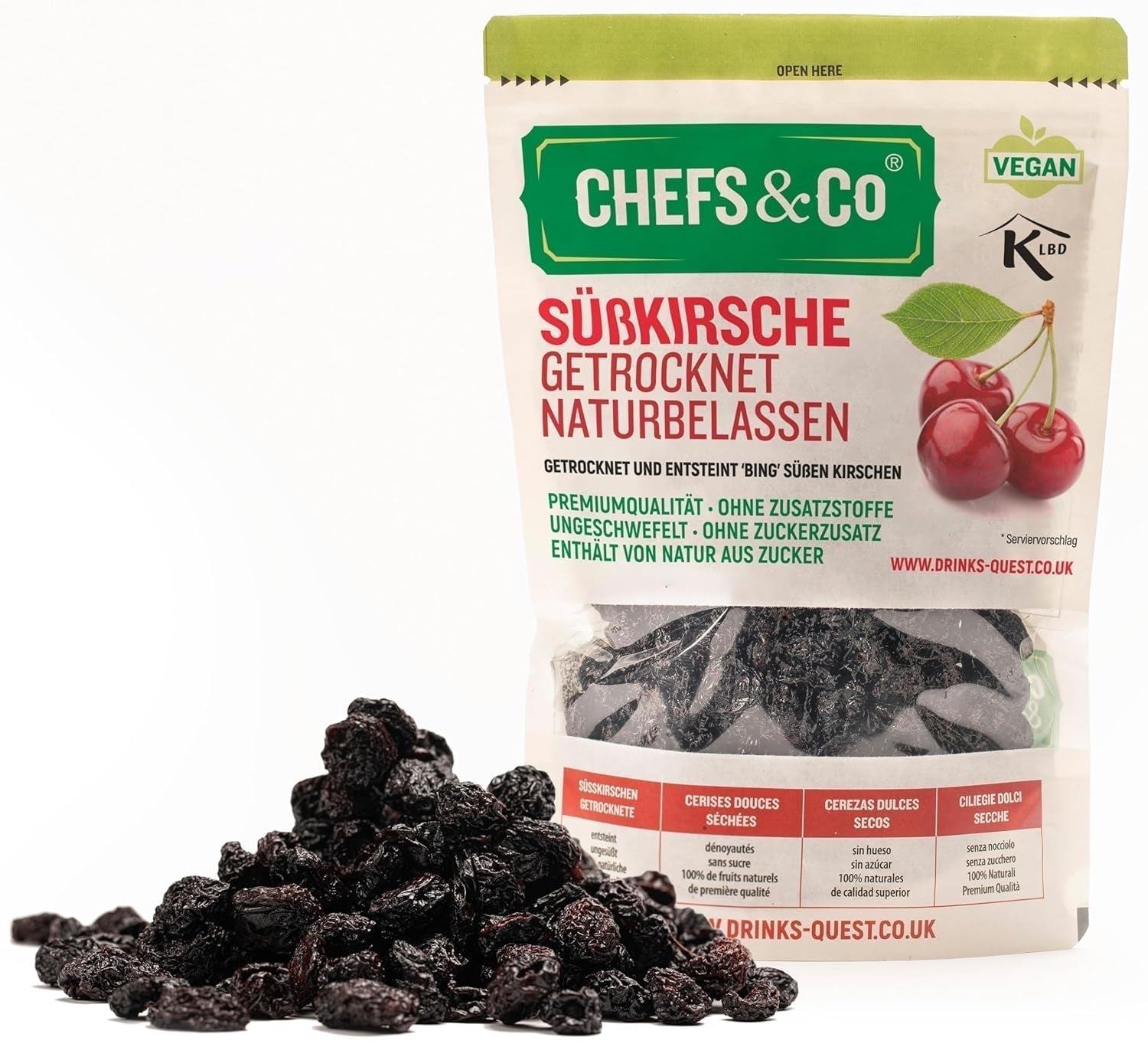 SUŠENÉ TŘEŠNĚ (NESUŠENÉ) -750g | sušené třešně bez pecky | 100% přírodní | prémiová kvalita | žádné přísady, žádná síra a žádný cukr Dehydrované produkty Naty Shop
