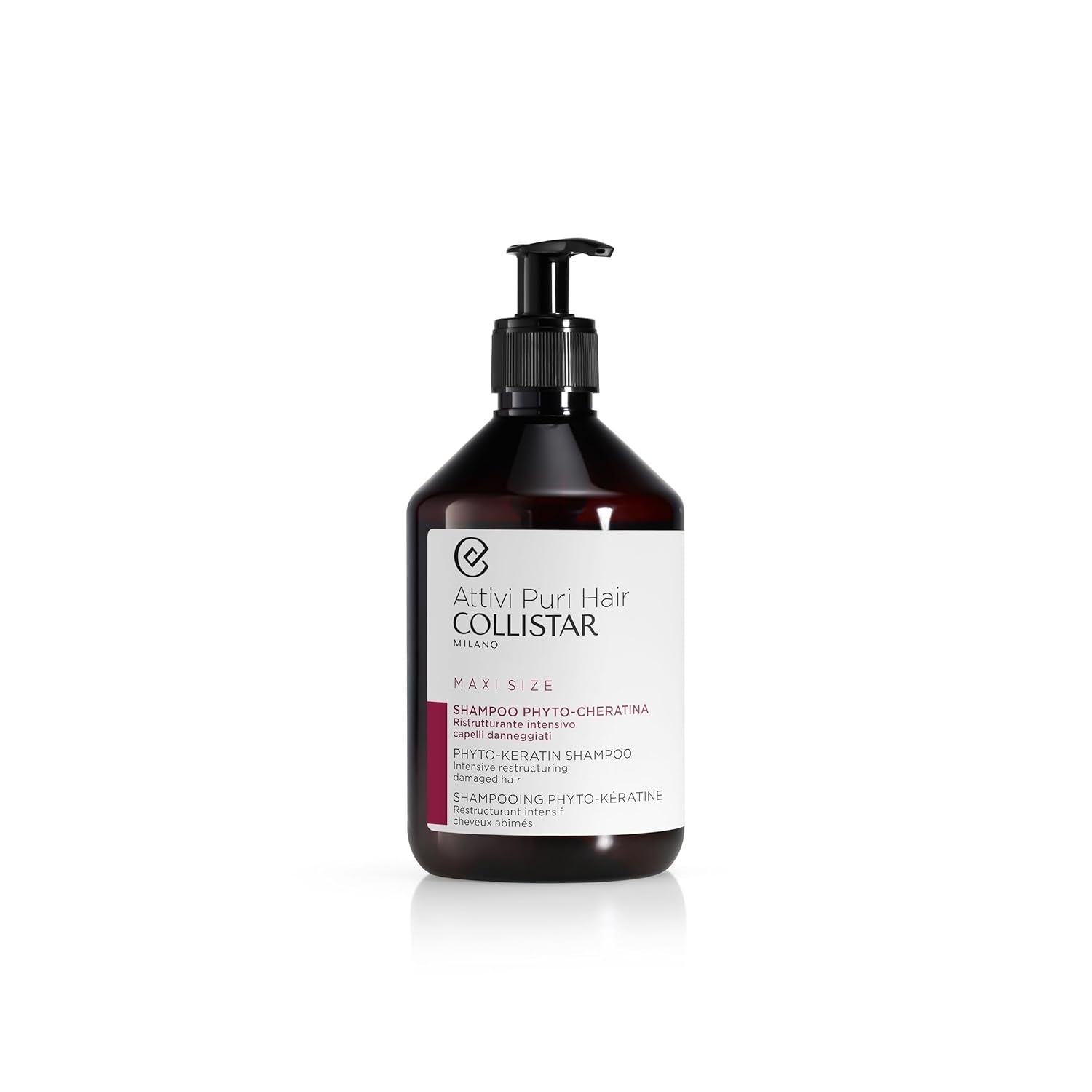 Collistar Activi Puri Hair Phyto Keratin Shampoo, intenzivní, vyživující, pro poškozené a křehké vlasy, maxi formát, 500 ml Děti - Koupel a péče o pleť Naty Shop Výchozí název