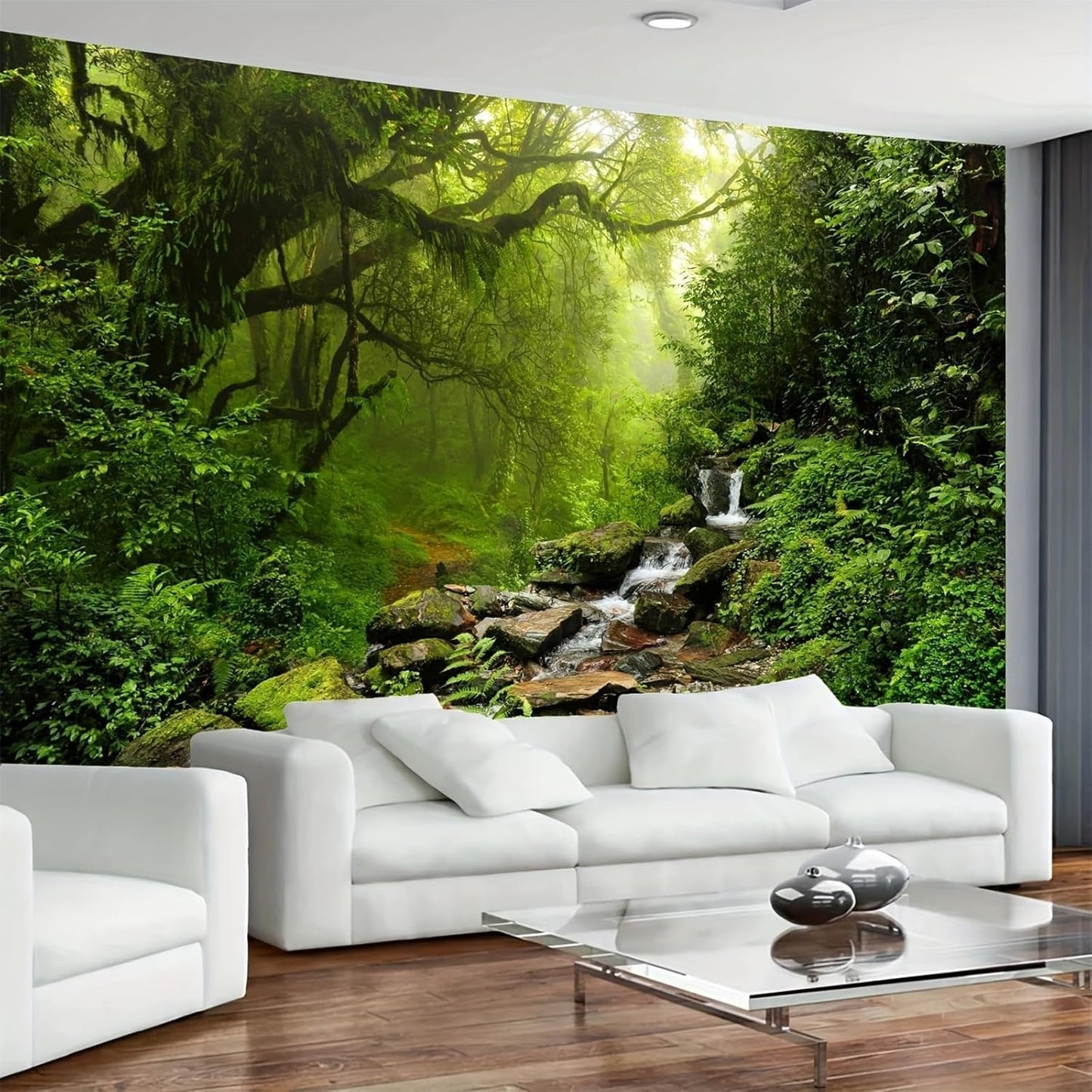 Koberec gobelín lesní plátno strom vodopád mlha Home - Doplňky a dekorace Naty Shop Vodopád v lese 300L X 180B Cm
