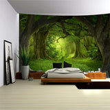 Koberec gobelín lesní plátno strom vodopád mlha Domů - Doplňky a dekorace Naty Shop Lesní mlha 1 230L X 180B Cm