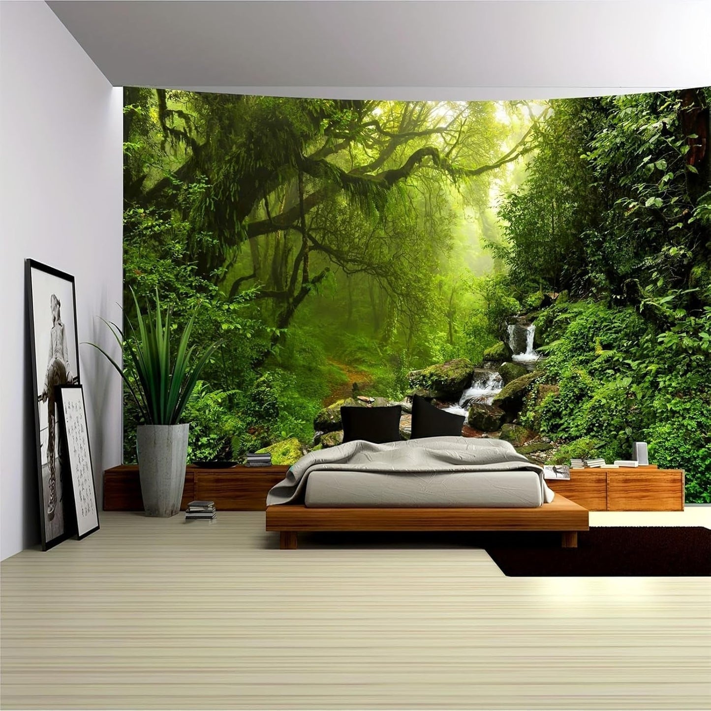Koberec gobelín les plátno strom vodopád mlha Home - Doplňky a dekorace Naty Shop Greetings 230L X 180B Cm