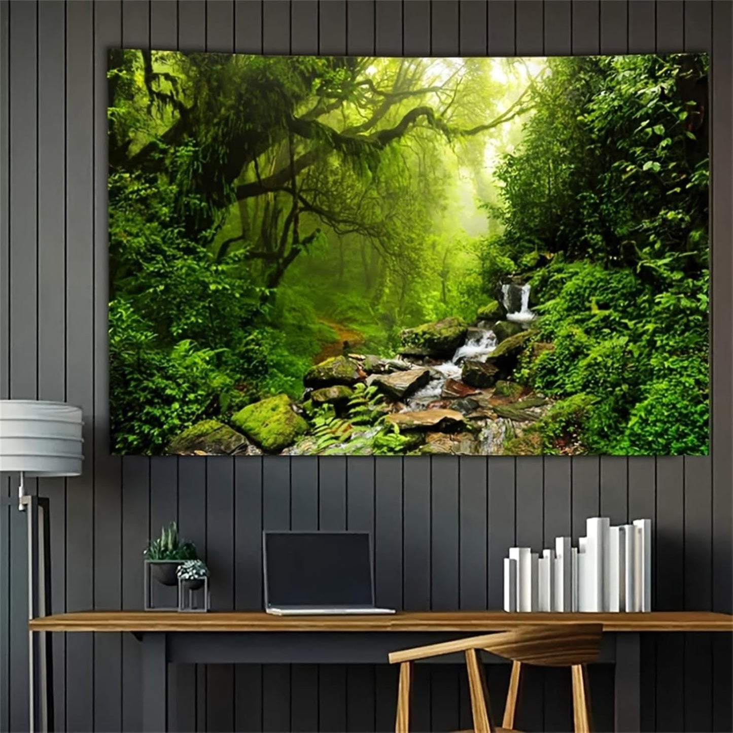 Koberec gobelín les plátno strom vodopád mlha Home - Doplňky a dekorace Naty Shop Greetings 200L X 150B Cm
