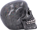 Holografická stříbrná síťovaná lebka Stříbrná Holografická síťovaná lebka Ornament Stříbrná 16,5 cm sošky a plastiky Naty Shop