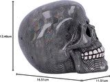 Holografická stříbrná síťovaná lebka Stříbrná Holografická síťovaná lebka Ornament Stříbrná 16,5 cm sošky a plastiky Naty Shop