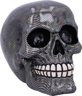 Holografická stříbrná síťovaná lebka Stříbrná Holografická síťovaná lebka Ornament Stříbrná 16,5 cm Sošky a plastiky Naty Shop Výchozí název