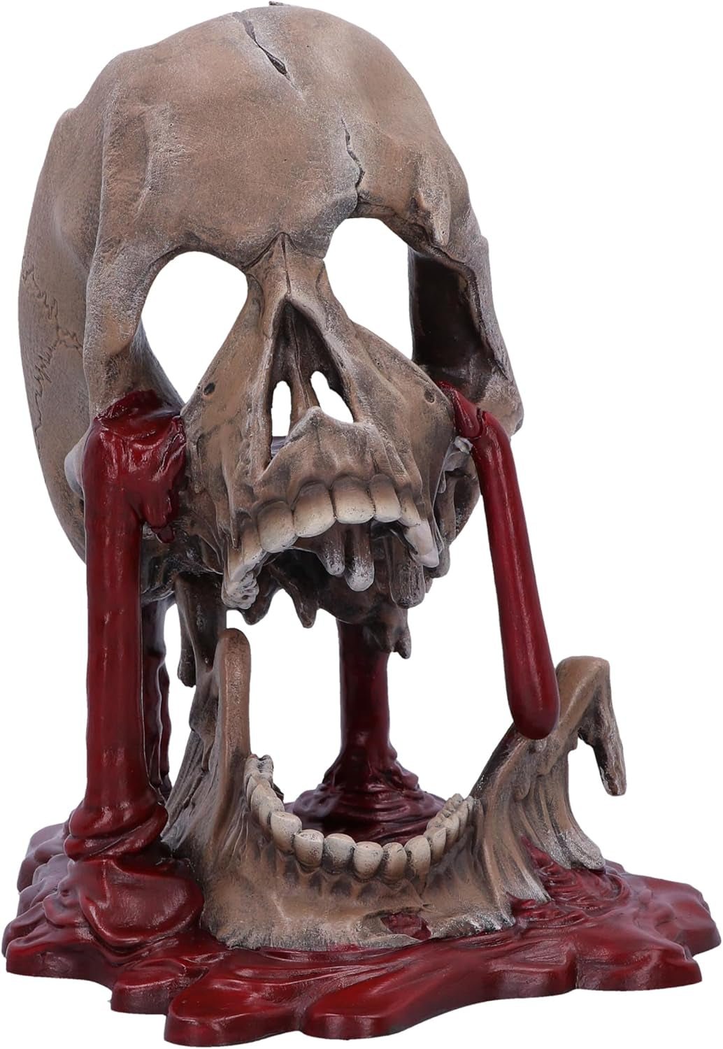 Renesanční lebka, 19 cm, pryskyřice, černá a zlatá, zlatý barokní vzor, černý ornament lebky, gotická výzdoba, zalité do nejkvalitnější syntetické pryskyřice, ručně malované odborníky Naty Shop Sošky a sochy hnědé 16,5 cm
