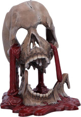 Renesanční lebka, 19 cm, pryskyřice, černá a zlatá, zlatý barokní vzor, černý ornament lebky, gotická výzdoba, zalité do nejkvalitnější syntetické pryskyřice, ručně malované odborníky Naty Shop Sošky a sochy hnědé 16,5 cm