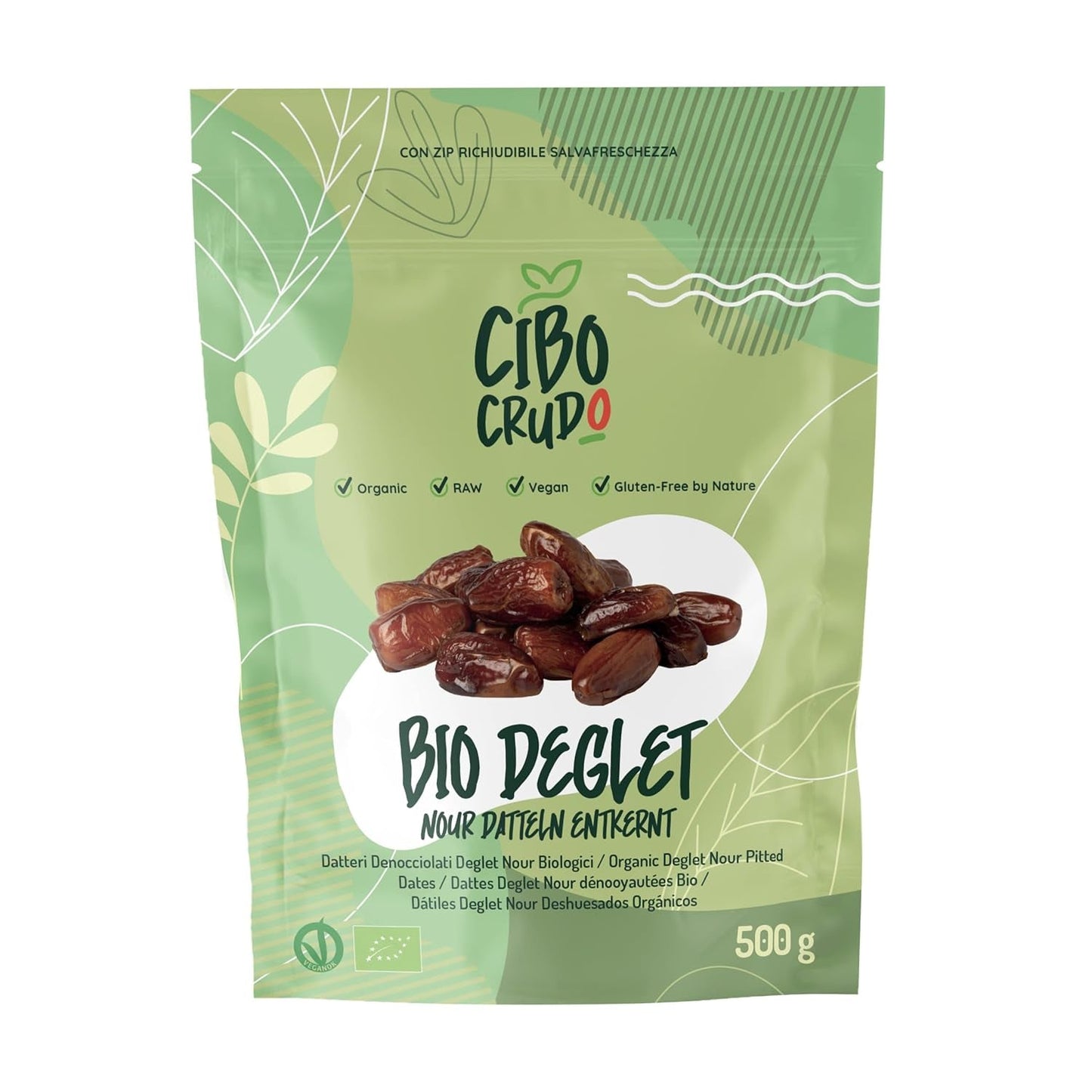 Deglet Nour Bio datle bez pecek - 500g. Přírodní bio sušené datle Deglet Nour. Sušené datle. Dehydrované produkty Naty Shop 500G Data Deglet