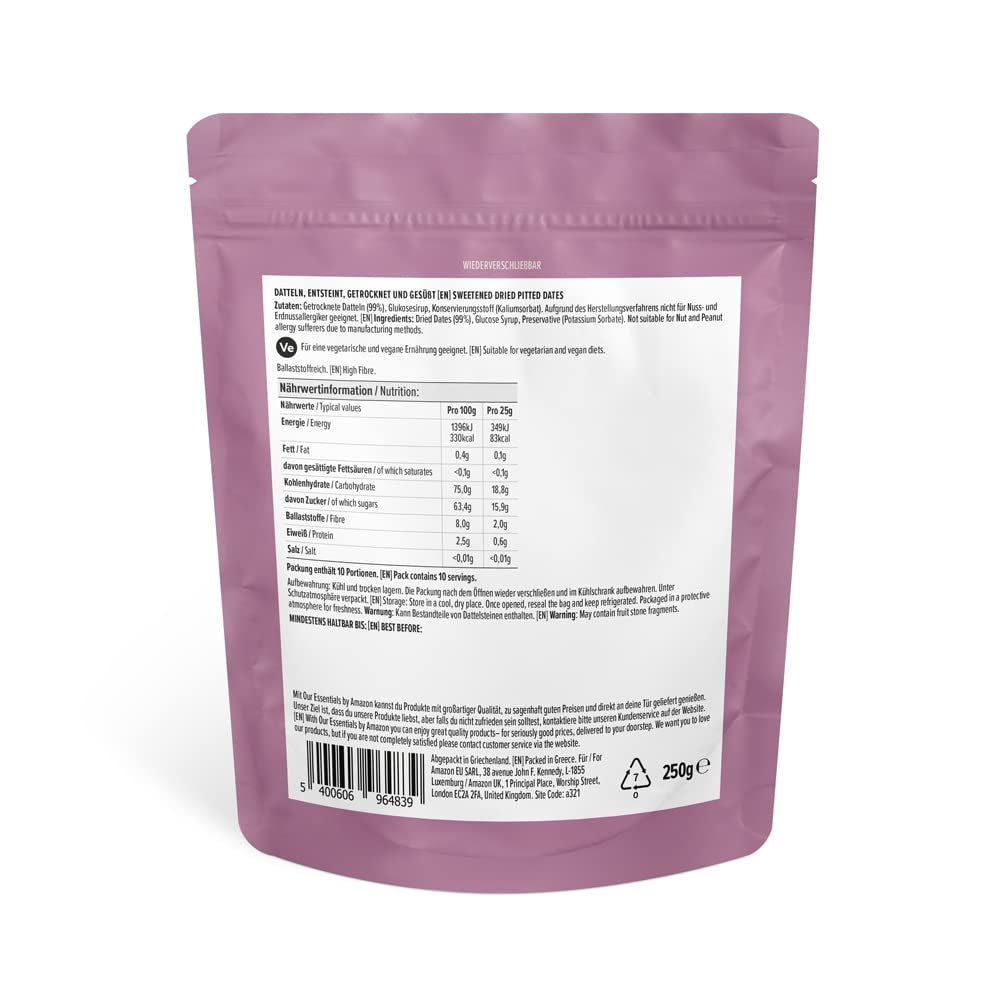 Sušené datle bez pecek, 250 g dehydratovaných produktů Naty Shop