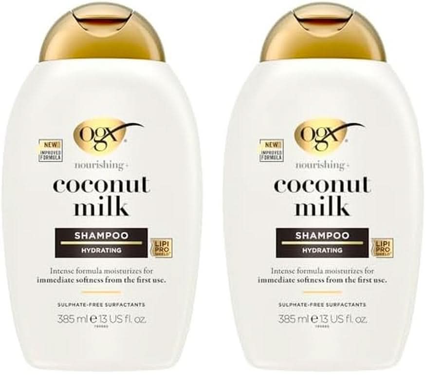 Šampon s kokosovým mlékem OGX (385 ml), hydratační účinek Sprcha a koupel Naty Shop 2 x 385 ml