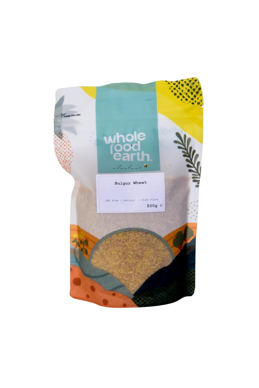 Wholefood Earth pšeničný bulgur - bez GMO - přírodní - veganský - bez mléčných výrobků - bez přidaného cukru, 500g