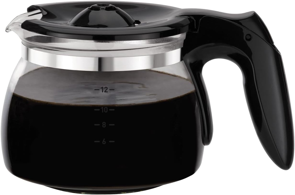 Tefal CM3408 Skleněný mini kávovar (600 W, 6 šálků) černý/nerezová ocel, CM340811
