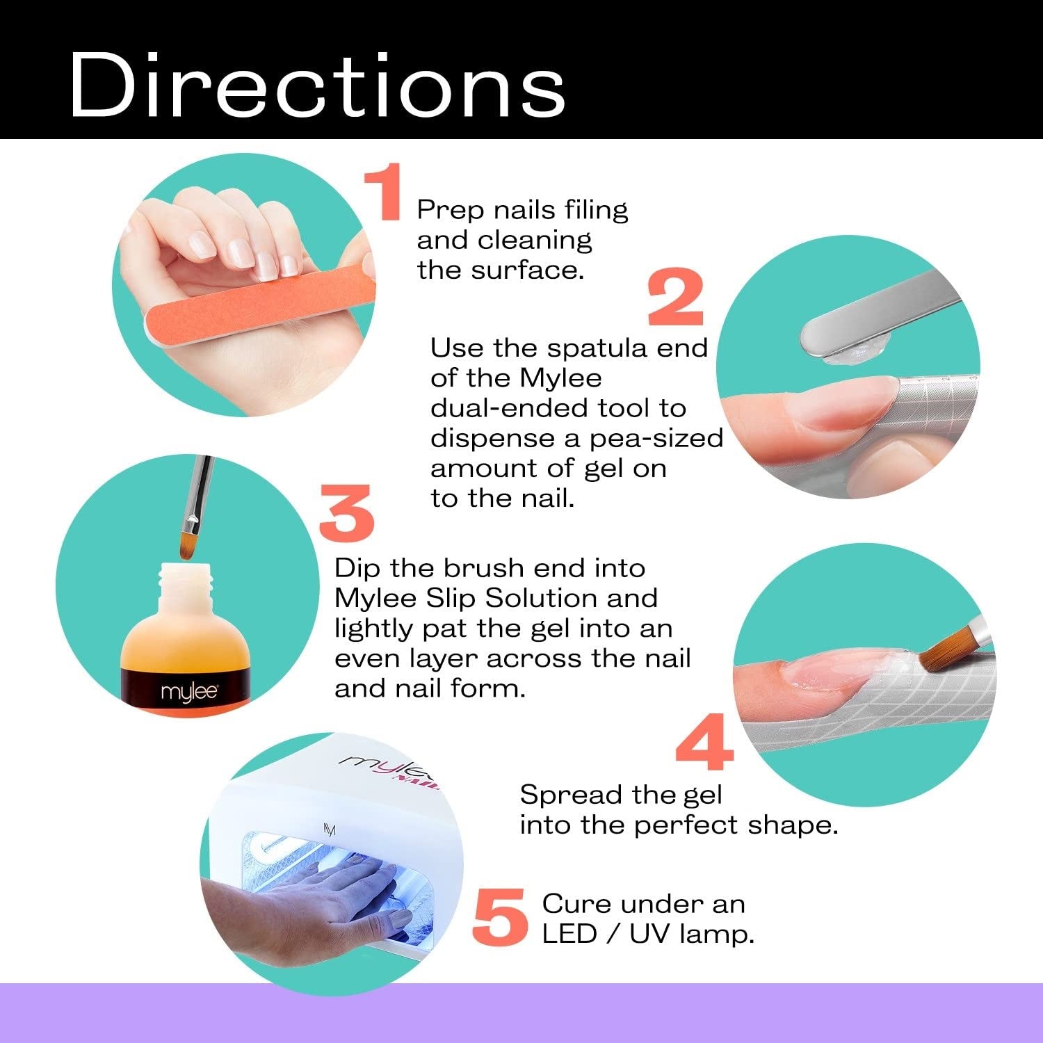 Mylee Magic Extender Gel Tool Mit Zwei Enden – 2v1 Pinsel & Spachtel Für UV/LED Nagelkunst, Nagelspitzen & Für Extensions