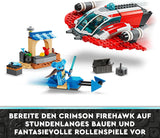 LEGO Star Wars: The Adventures of the Young Jedi Crimson Firehawk, Dětská startovací sada se sestavitelnou vesmírnou lodí, Speederem a 3 figurkami, Dárek pro chlapce a dívky 4 roky staré 75384 Stavebnice Besuche den LEGO-Store