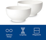 Sada 2 misek na cereálie Villeroy & Boch For Me, bílá, vhodná do myčky, vhodná do mikrovlnné trouby, misky pro 2, misky, misky na cereálie, občerstvení nebo omáčky, talíř, prémiový porcelán