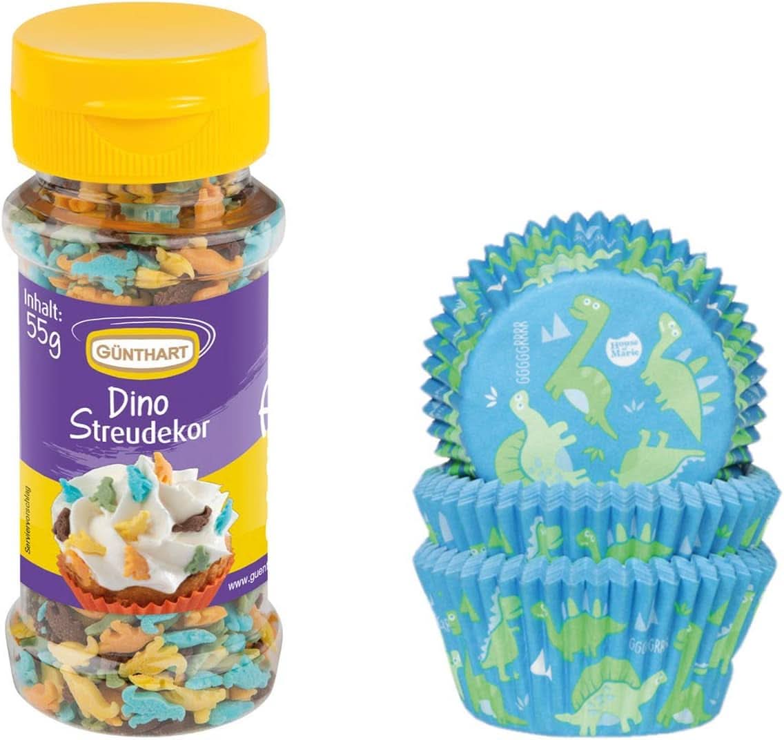 Sada Günthart Backdecor, Dino sypání, 55 gramů a 50 papírových sáčků Sprinkles Naty Shop