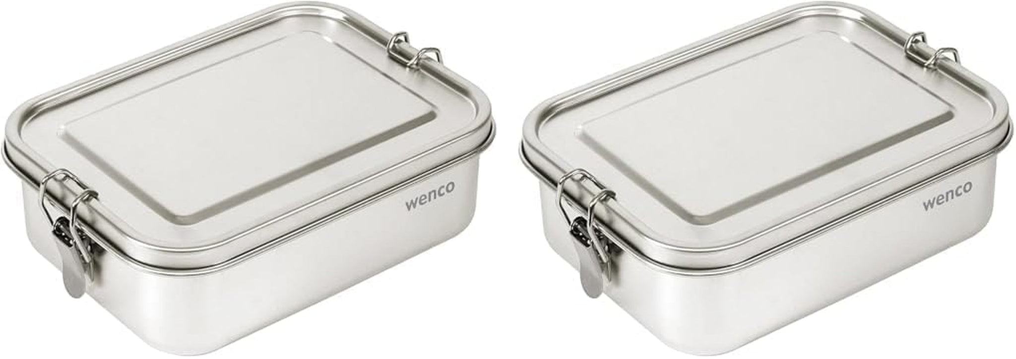 Nerezový obědový box Wenco 2 přihrádky Velkokapacitní box na oběd 850 ml Vodotěsný Lze mýt v myčce Včetně náhradního silikonového kroužku 18,5 x 14 x 5,5 cm Stříbrný (2 balení) Naty Shop boxy na uskladnění potravin 850 ml (2 balení)