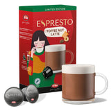 ESPRESTO Toffee Nut Latte, kompatibilní s K-fee & ALDI EXPRESSI*, ochucená mléčná káva, certifikace RFA, 96 kapslí
