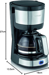 Kompaktní espresso SEVERIN, aromatická káva s kávovarem až na 4 šálky, espresso kávovar s filtrem a permanentně oscilujícím filtrem, nerez/černá, KA 4808