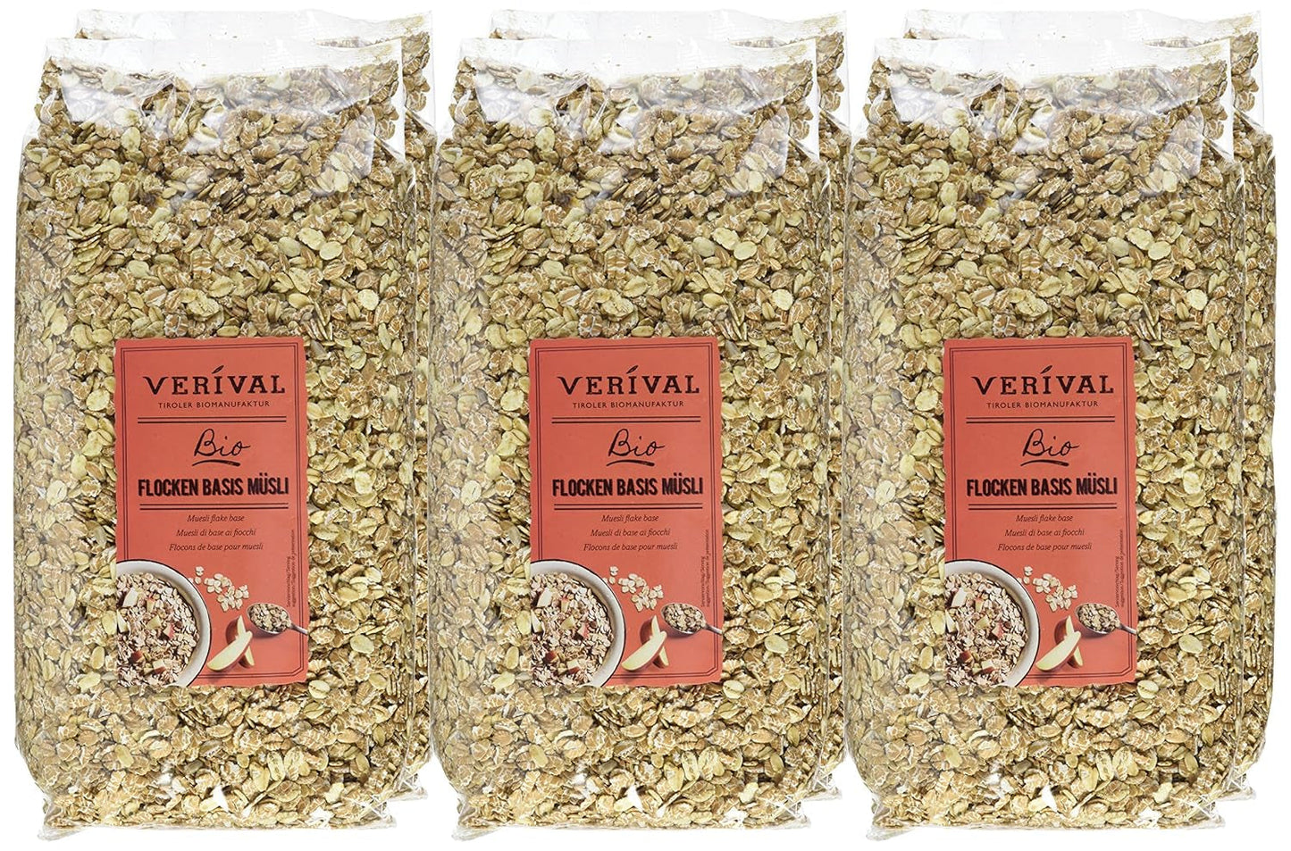 Verival Flocken Basis Müsli - Bio, balení 6 Err (6 X 1 Kg) Cereálie Naty Shop