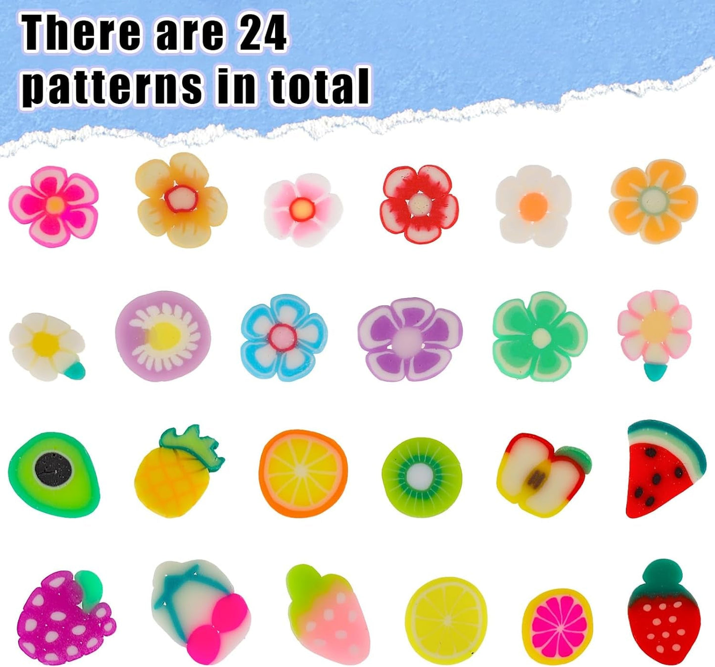 1000 Stk Nagel Obst Scheiben, Nagelkunst Fruchtscheiben Charms Roztomilé Obst-Blumen Charms Mix Set Mini 3D Obstscheibe Nail Art Zum Nagelkunst Handy Deko DIY Schleimbasteln Ornament Scrapbooking