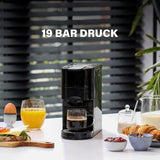 Princess 4v1 multikapsulový espresso kávovar - 1450 wattů, kapsle, kapsle, mletá káva, BPA free, 249450, 01.249450.01.001, černá, stříbrná