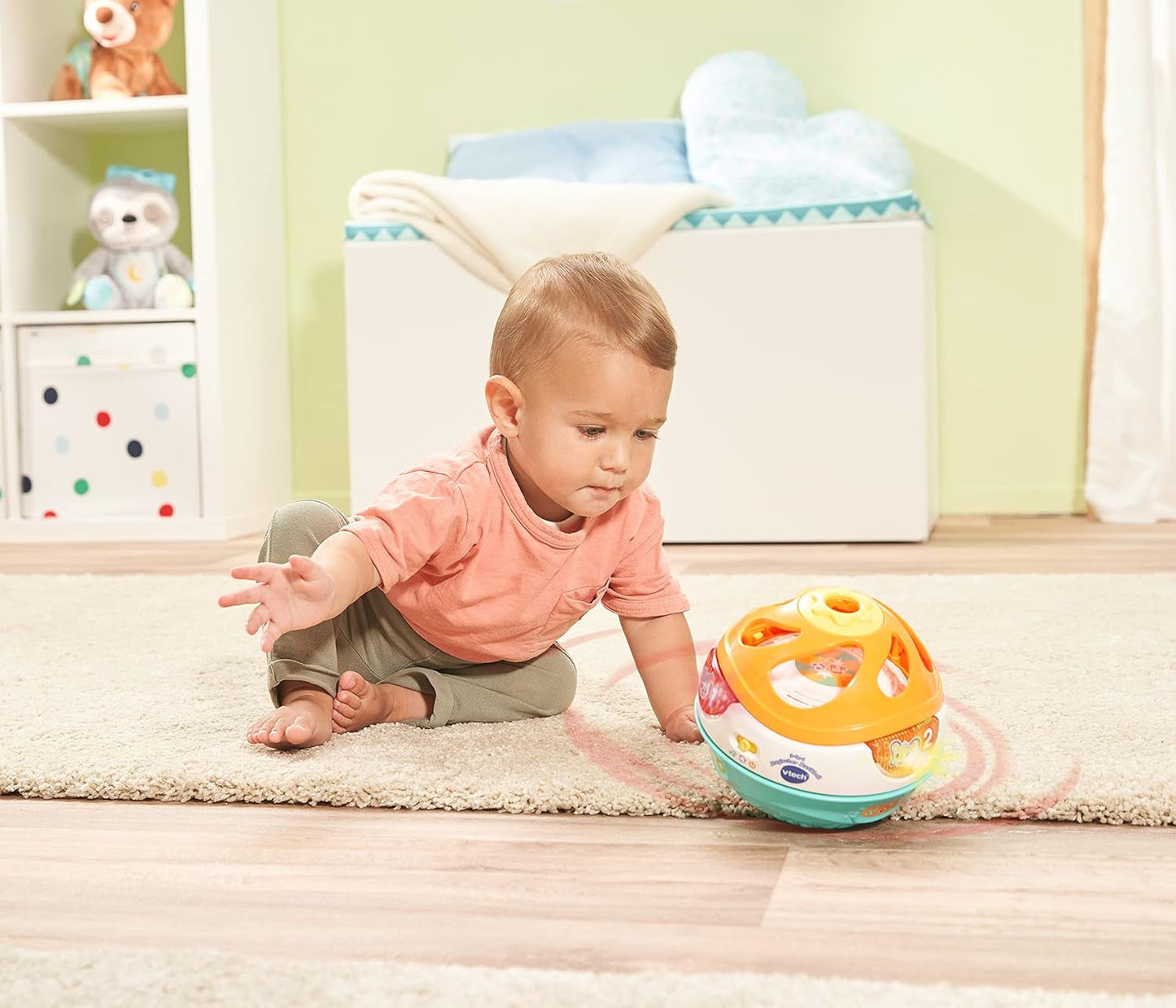 Kouzelný hudební míč Vtech Baby 3 v 1 Samohybná hudba na hraní Interaktivní hračka pro děti 9-36 měsíců Barevné hračky pro miminka Naty Shop