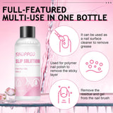 Polygelový roztok na nehty, sada na nehty Poly Gel Slip Solution, tekuté roztoky na nehty Polygel 75 ml, 5 klipů na nehty, 3 kartáčky na nehty, 1 křišťálový kelímek, 100 čisticích listů