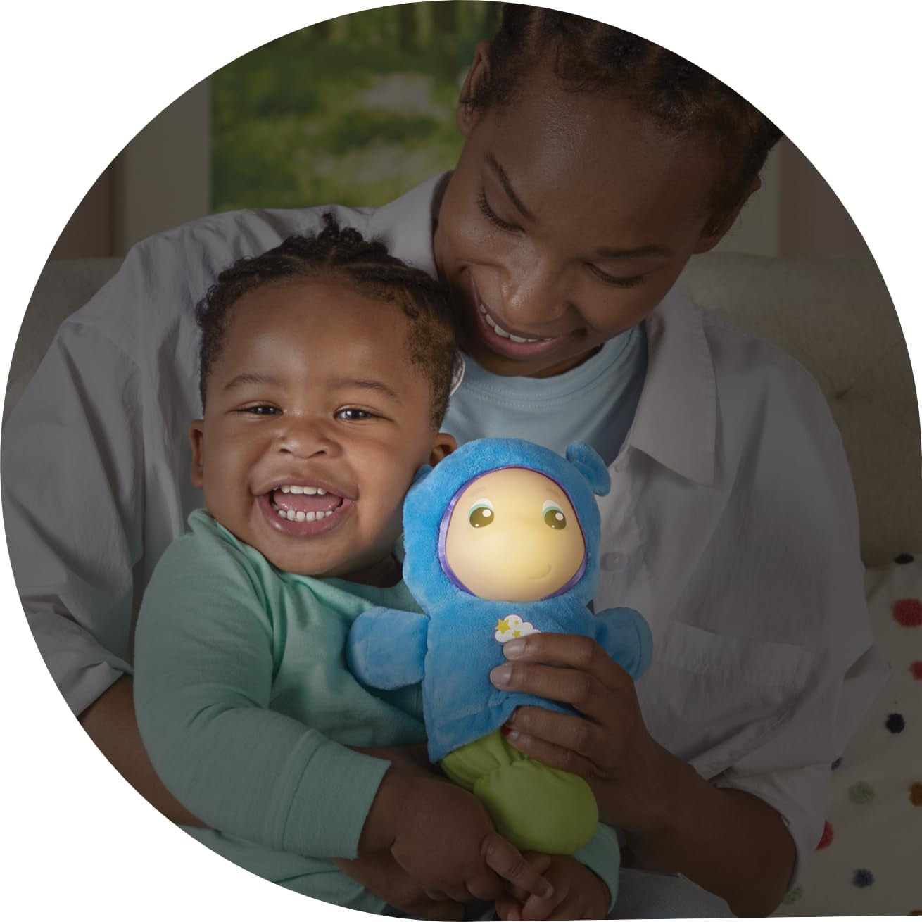 Playskool plyšová světle modrá hračka na spaní vhodná pro miminka od 0 měsíců. Hračky Bebe Naty Shop