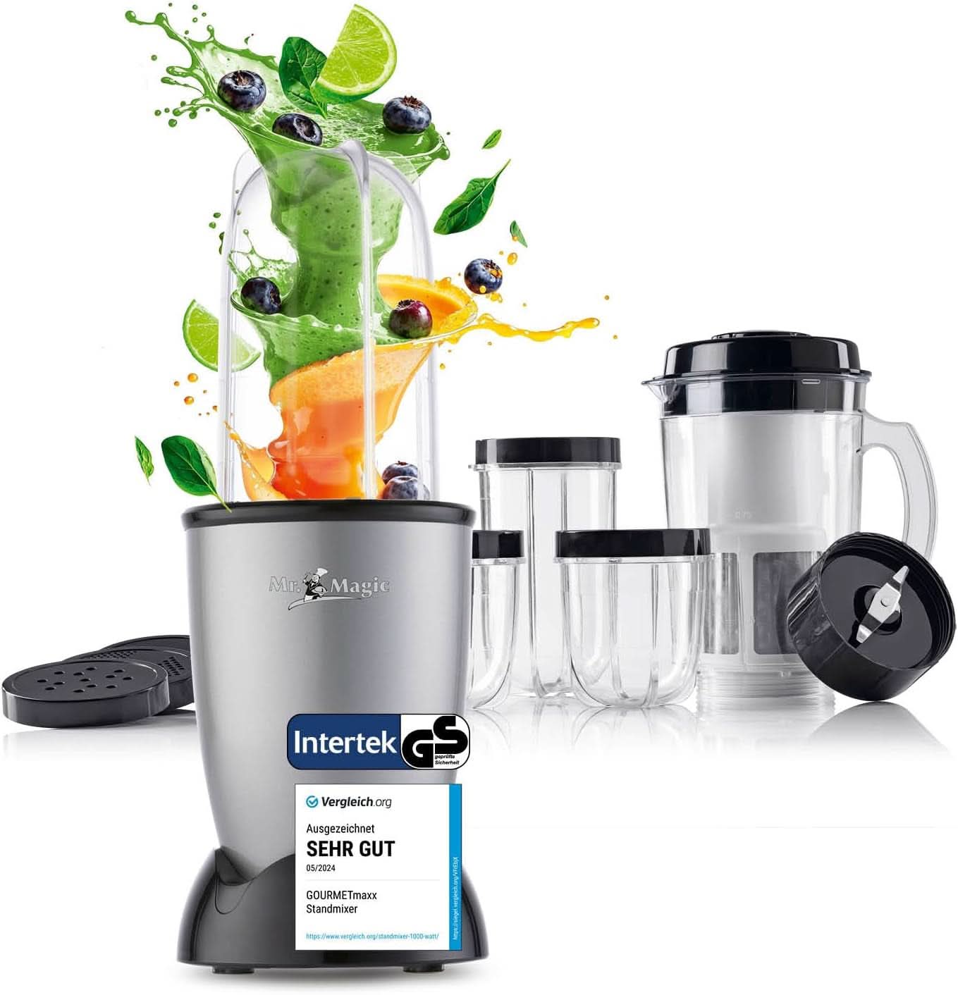Gourmetmaxx Mr Magic Blender, Smoothie Maker s balíčkem příslušenství Xxl Naty Shop