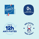 - Velikost plenky 1 (2-5 kg) – zdravé a extrémně savé – nepropustné 12 hodin – ohne unerwünschte Substanzen – vyrobeno ve Francii – přijatelná cena – 120 jednorázových plen