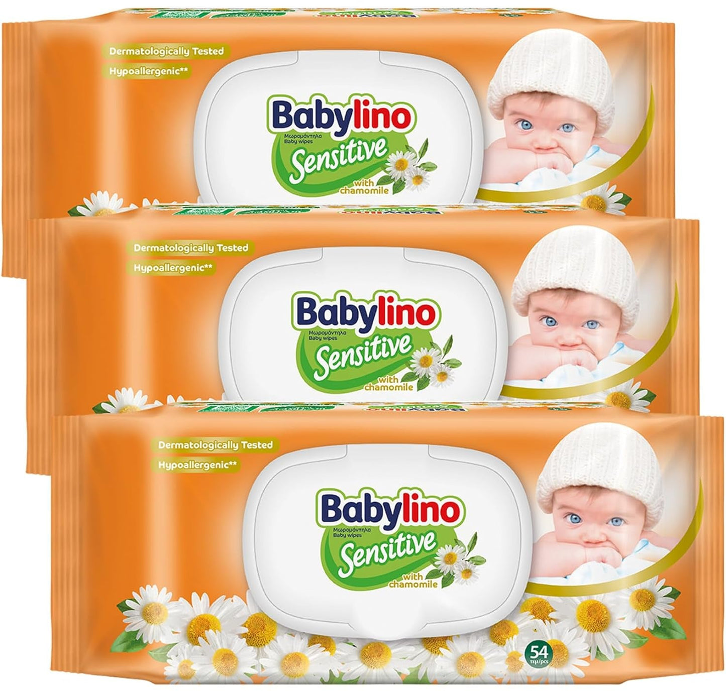 Dětské ubrousky Sensitive, 0 % vůně, 98 % přírodní složení, které obnovuje rovnováhu pH pokožky, pečeť svěžesti, 54 ubrousků