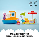 LEGO DUPLO Výlet lodí Peppa: Hrací sada na stavění a přestavování se 2 figurkami, kreativní hračka, tip na dárek pro 2leté děti, chlapce a dívky 10432 Stavebnice Besuche den LEGO-Store