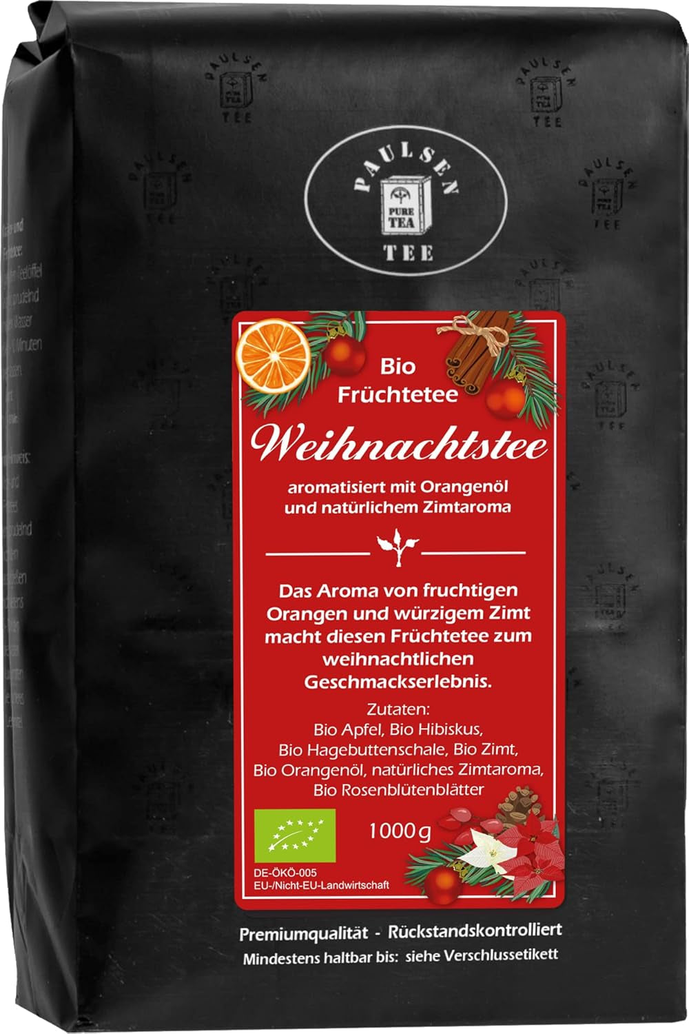 Organický vánoční čaj 10 X 100G, Paulsen Tea Ovocný čaj Kontrolovaný na zbytky