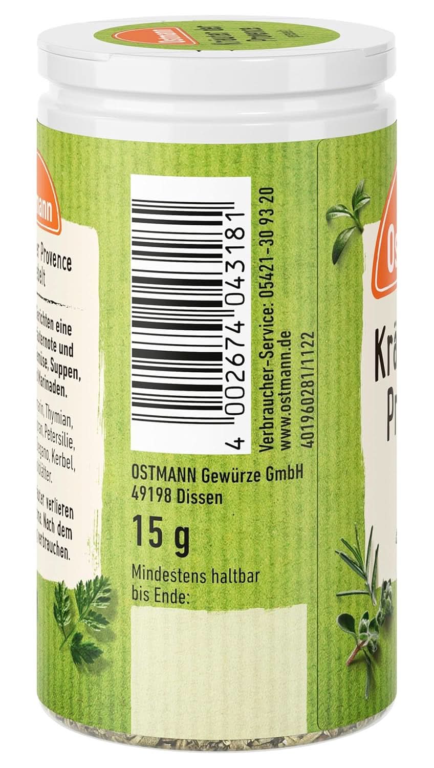 Herbs de Provence Ostmann, 15 G Condiments Naty Shop