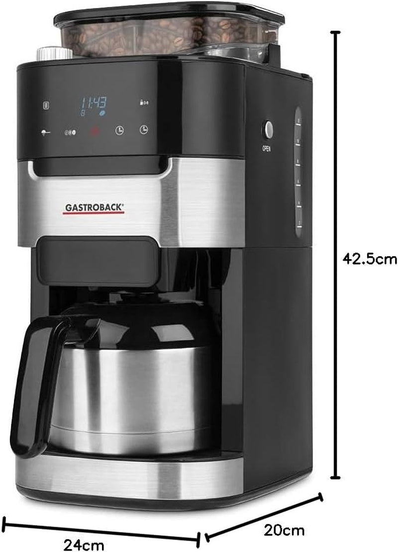 Termální espresso kávovar GASTROBACK Grind & Brew Pro, stříbrná, černá