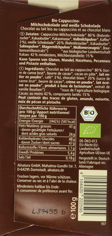 Bio čokoláda plněná cappuccinem, 100g